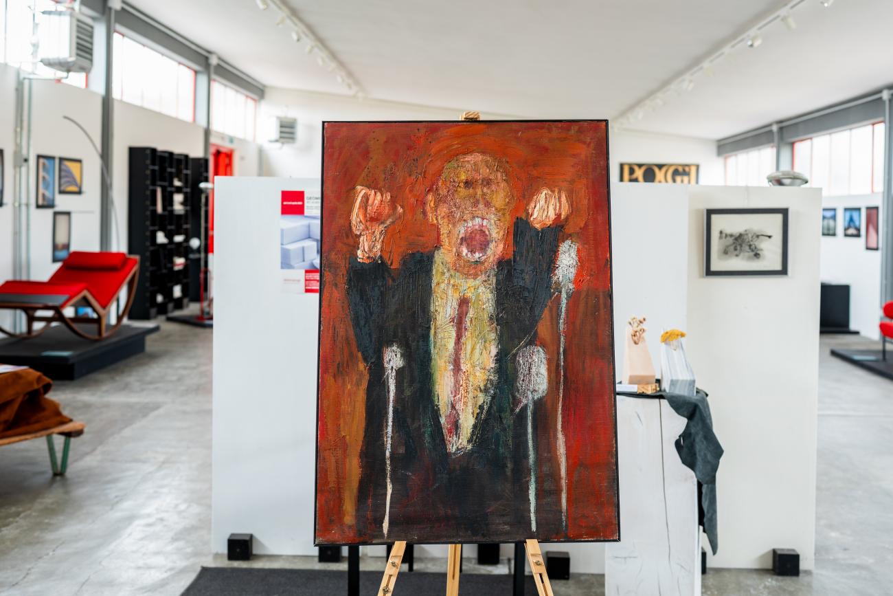 Giansisto Gasparini, Un oratore, 1960, olio su tela, 90x80 cm