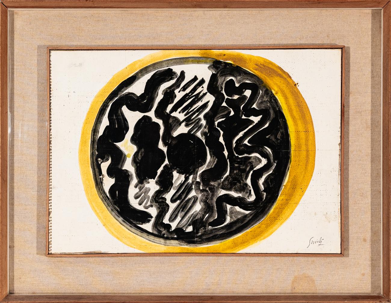 Virgilio Guidi, Senza Titolo (ciclo Architettura Spaziale), primi anni ’60, tempera su carta intelata, 35 x 49 cm