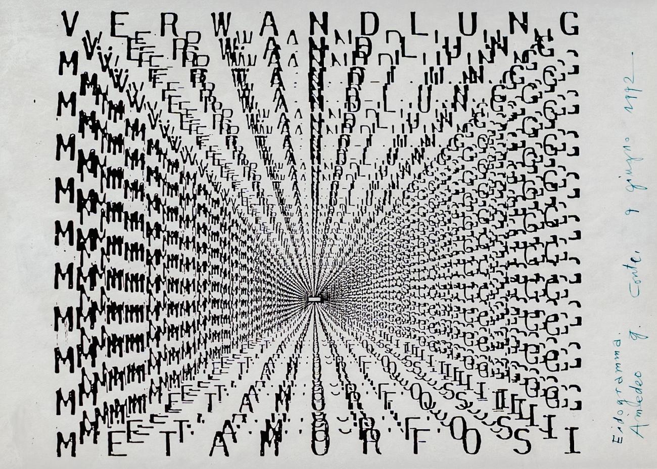 Amedeo Giovanni Conte, Verwandlung/Metamorfosi, eidogramma, 1992, stampa su carta, 146.7 x 71.5